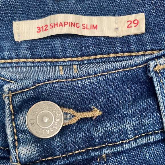 Levis 312 Shaping Slim High Waisted Medium Wash Jeans - Size 28 - Picture 9 of 9